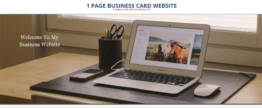1 page business card website image